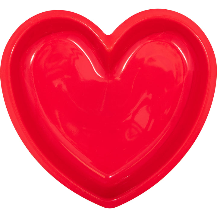 9" Plastic Red Heart Tray