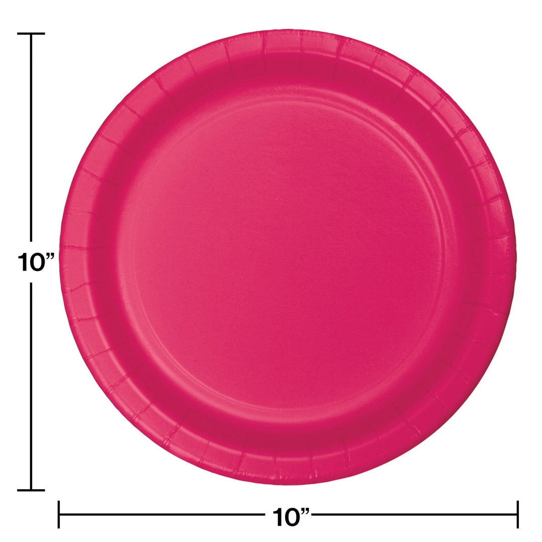 Creative Converting 10" Round Hot Magenta Paper Plates