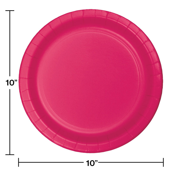 Creative Converting 10" Round Hot Magenta Paper Plates