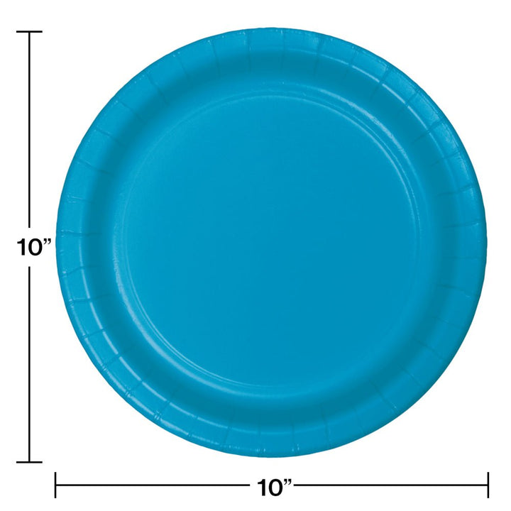 10" Round Turquoise Paper Plates