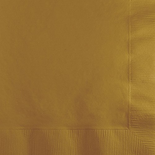 Creative Converting 10" X 10" Gold Beverage Napkins