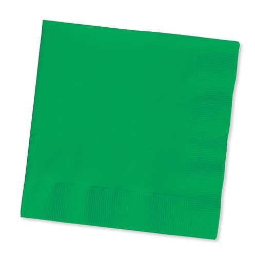 Creative Converting Emerald Green Beverage Napkins 10x10 3-Ply