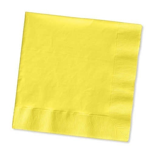 Creative Converting 10" X 10" Mimosa Yellow Beverage Napkins