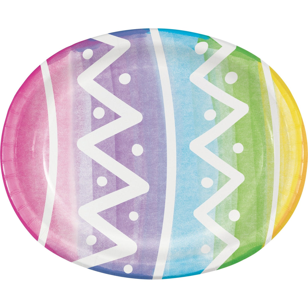 10" x 12" Oval Easter Eggs Paper Platters