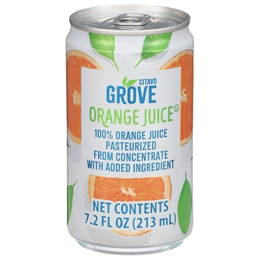 Citavo Grove 7.2 oz 100% Orange Juice 24/Case Citavo