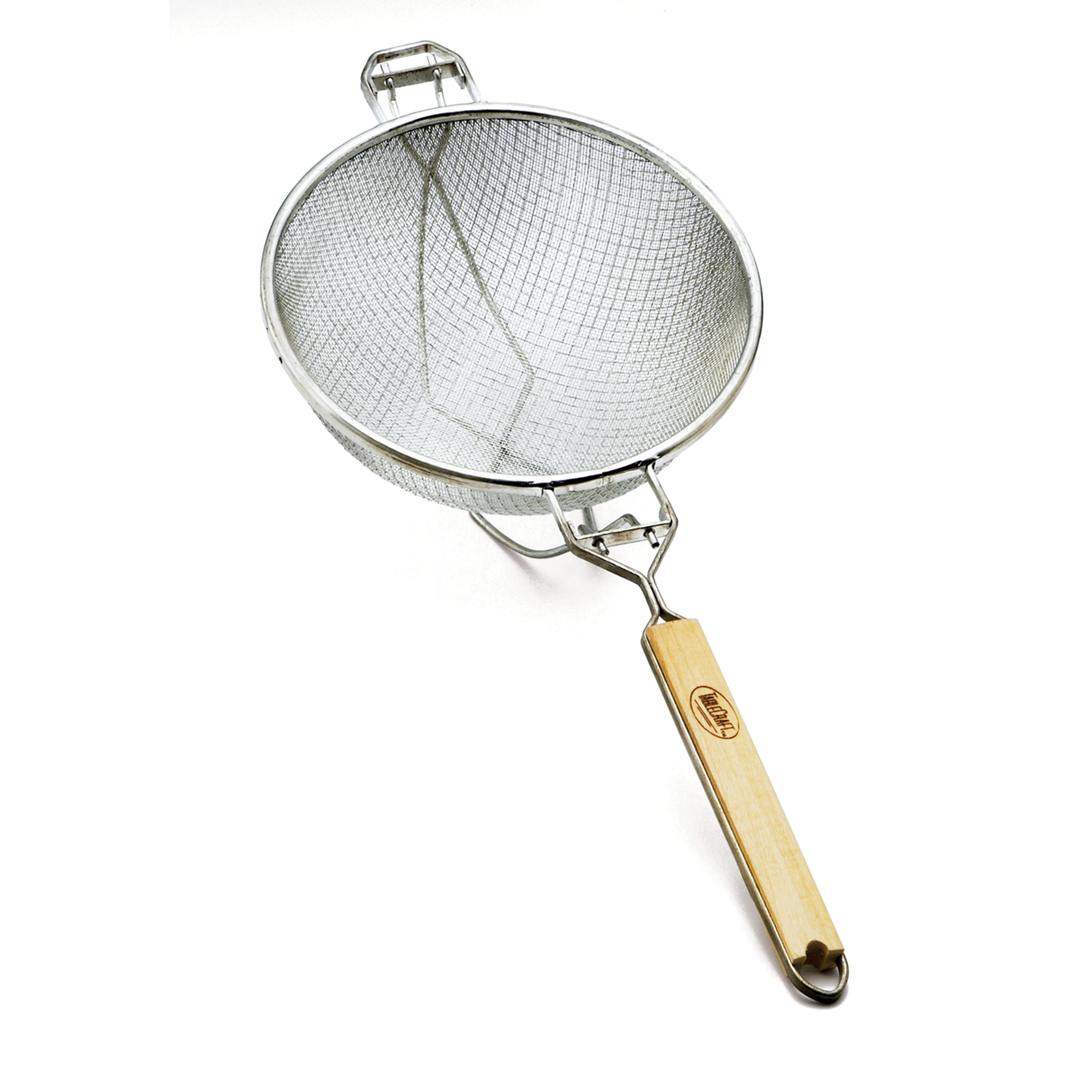 Tablecraft 1022 10.25" Reinforced Double Mesh Strainer Flat