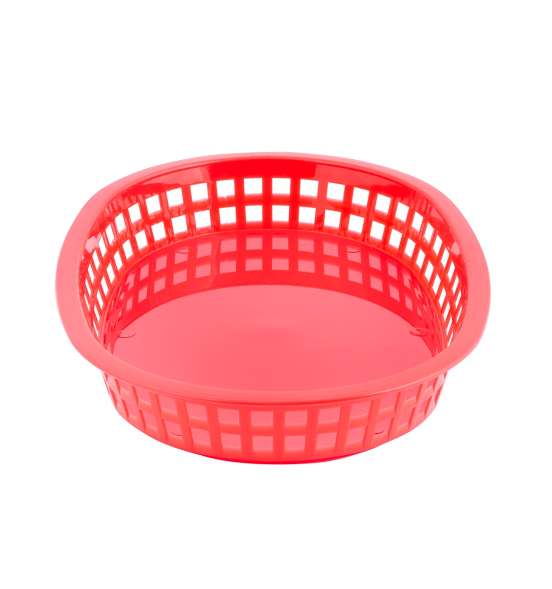Tablecraft 1076R 10" Oval Red Plastic Basket