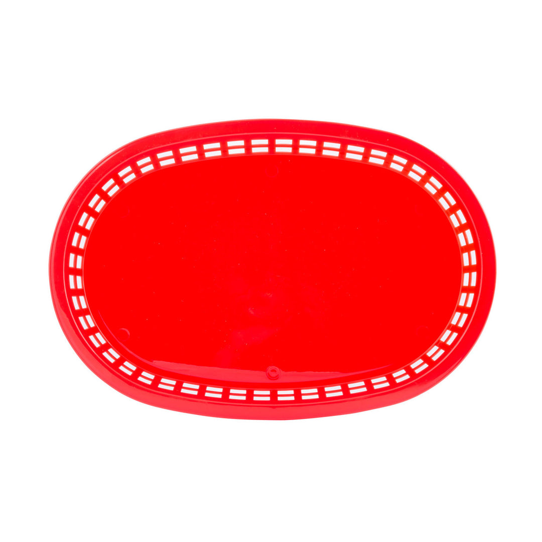Tablecraft 1076R 10" Oval Red Plastic Basket