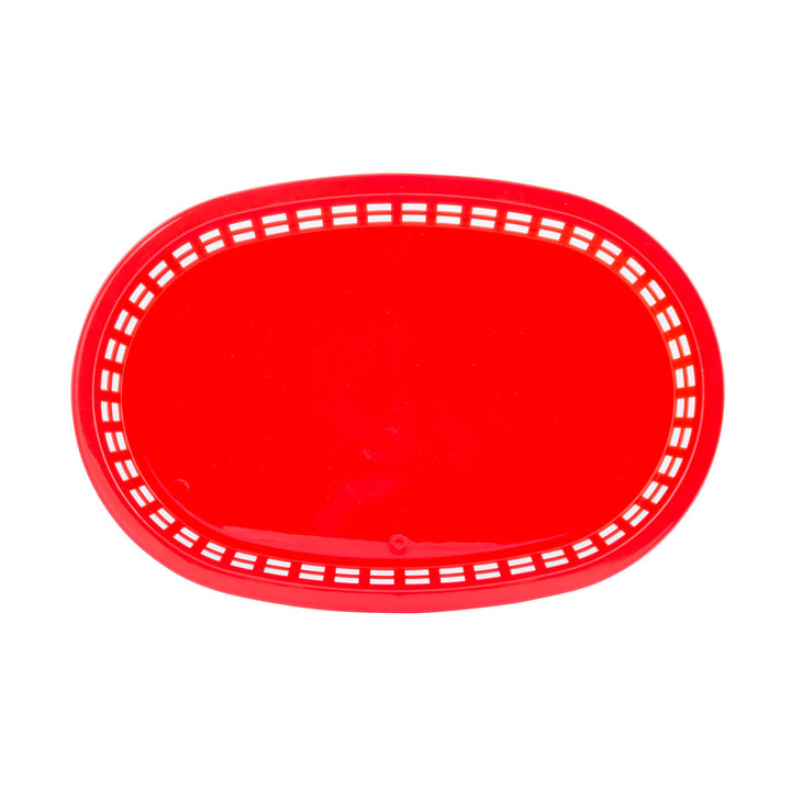 Tablecraft 1076R 10" Oval Red Plastic Basket