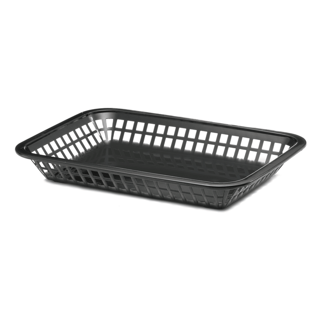 Tablecraft 1077BK 10.75" X7.75" X1.5" Black Rectangular Serving Basket