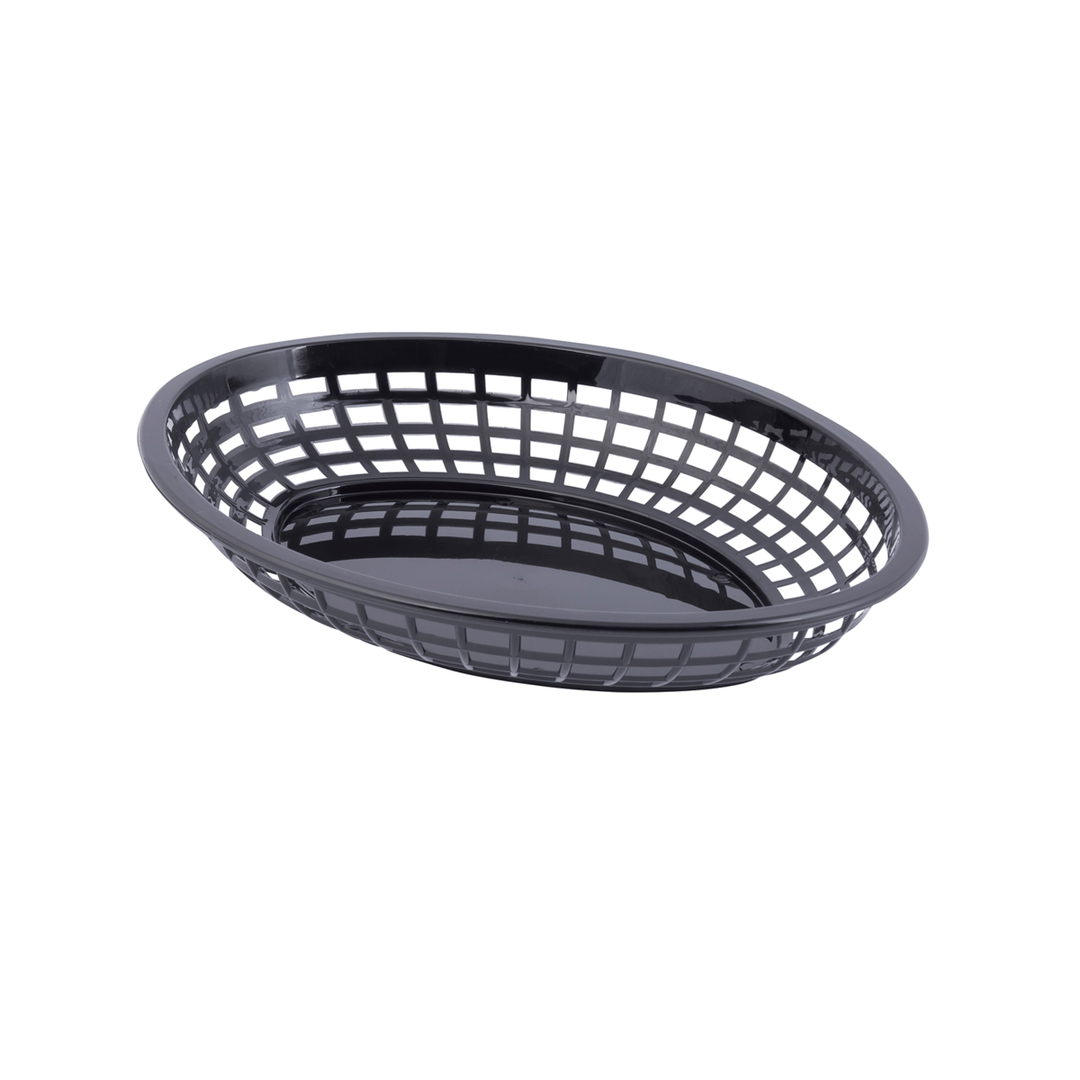 Tablecraft 1084BK 11.75" X 8-7/8" Oval Black Jumbo Basket