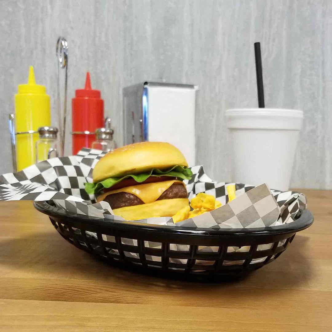 Tablecraft 1084BK 11.75" X 8-7/8" Oval Black Jumbo Basket