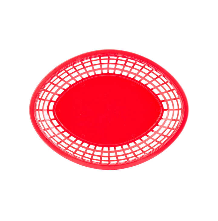 Tablecraft 1084R 11.75" X 8-7/8" Oval Red Jumbo Basket
