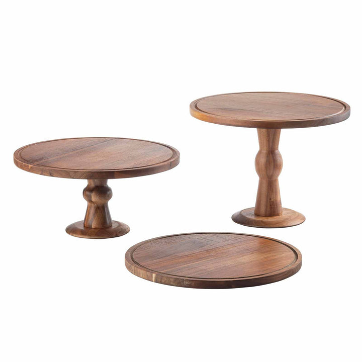 Tablecraft 11441 6" Acacia Cake Stand