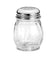 Tablecraft 1260 6 Oz Glass Swirl Shaker with Stainless Steel Perforated Lid