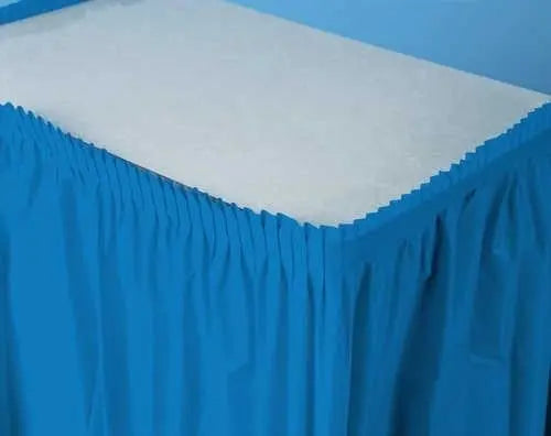 14' X 29" Blue Plastic Table Skirts