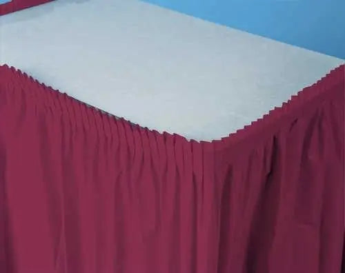 14' X 29" Burgundy Plastic Table Skirts
