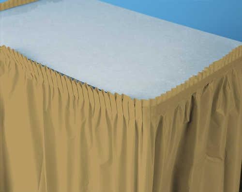 Creative Converting 14' X 29" Gold Plastic Table Skirts