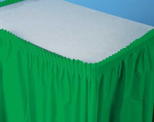 Creative Converting 14' X 29" Emerald Green Plastic Table Skirts