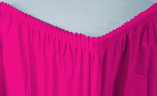 14' X 29" Hot Magenta Plastic Table Skirts