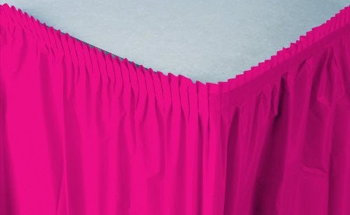 Creative Converting 14' X 29" Hot Magenta Plastic Table Skirts
