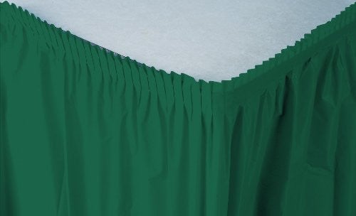 Creative Converting 14' X 29" Hunter Green Plastic Table Skirts