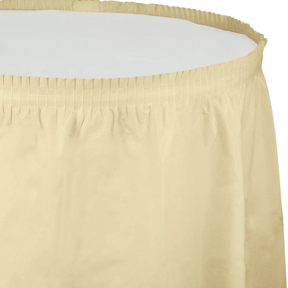 14' X 29" Ivory Plastic Table Skirts