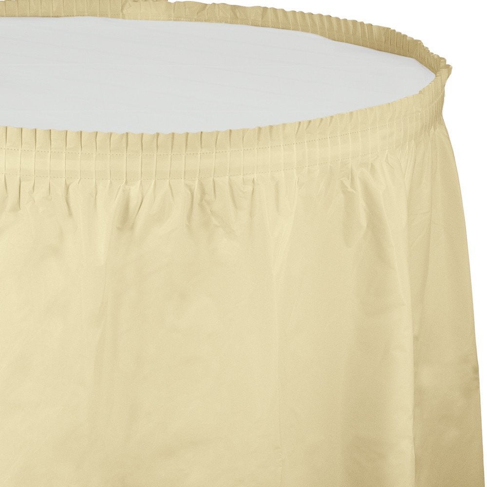 14' X 29" Ivory Plastic Table Skirts