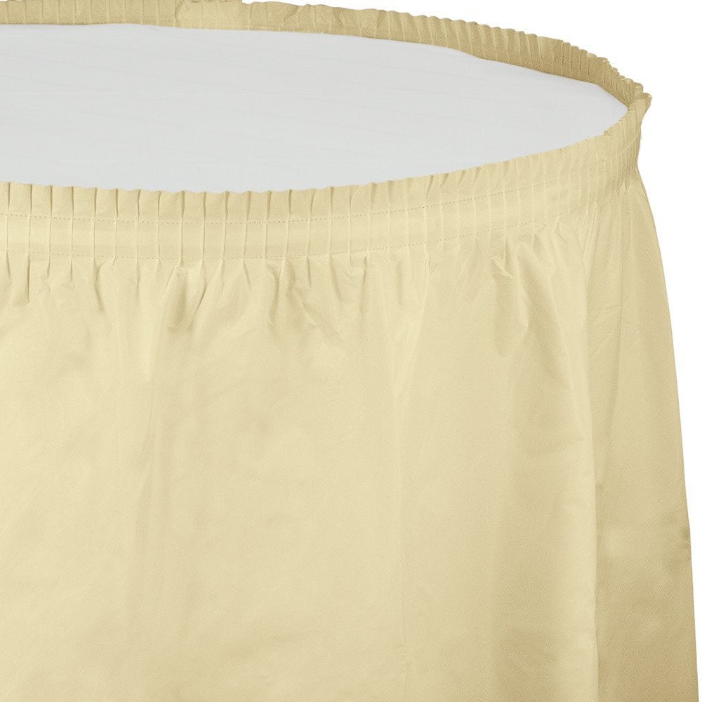 Creative Converting 14' X 29" Ivory Plastic Table Skirts