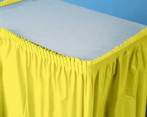 14' X 29" Mimosa Yellow Plastic Table Skirts
