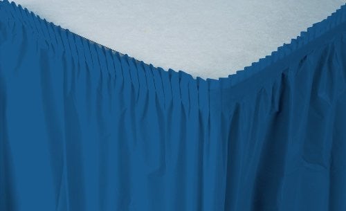 14' X 29" Navy Blue Plastic Table Skirts