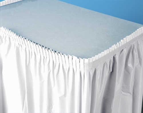 Creative Converting 14' X 29" White Plastic Table Skirts