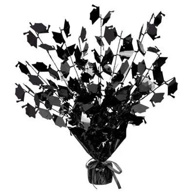 15" Black Graduate Cap Gleam N Burst Centerpiece (50807-BK)