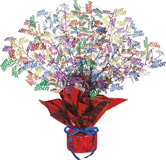 Beistle 15" Happy Birthday Gleam N Burst Centerpiece (50809-MC)