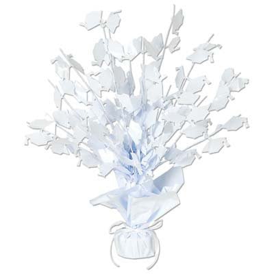 Beistle 15" White Graduate Cap Gleam N Burst Centerpiece (50807-W)