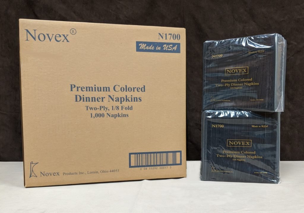 15" x 17" 2-Ply Black Dinner Napkins 1000/Case