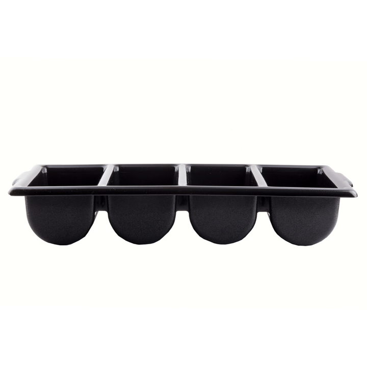 Tablecraft 1524B 4-Compartment Black Cutlery Box