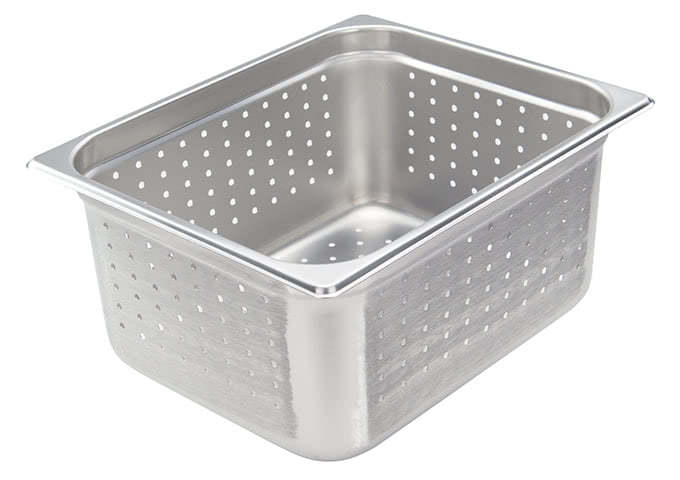 Adcraft PP-200H6 Half Size Stainless Steel Perforated 6" Steam Table Pan
