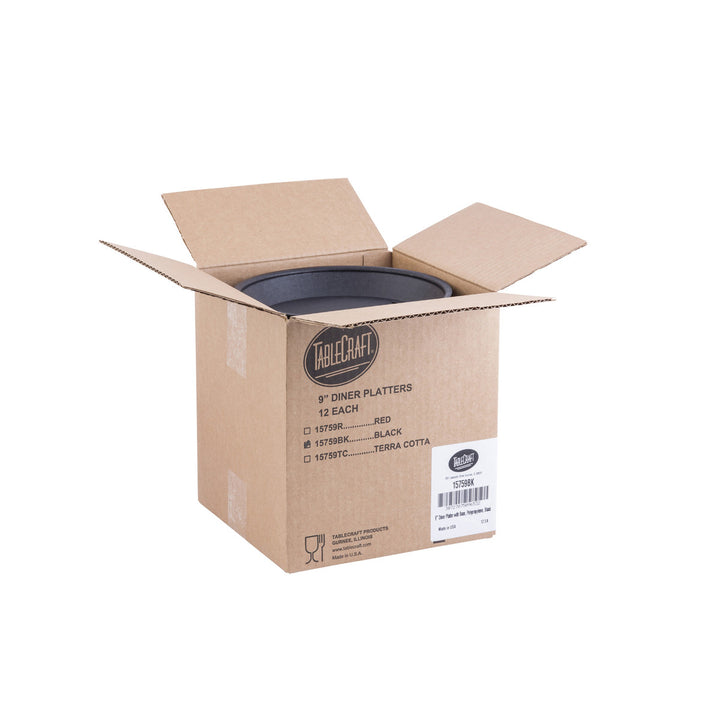 Tablecraft 15759BK Black Round Platter w/Base