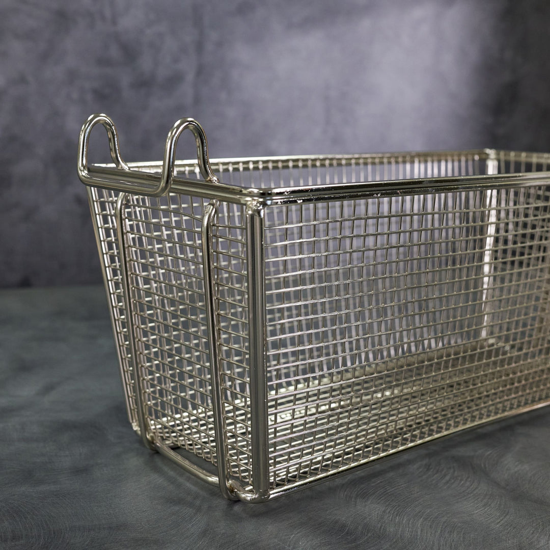 Winco FB-20 Standard Front Hook Fry Basket - Blue Handle