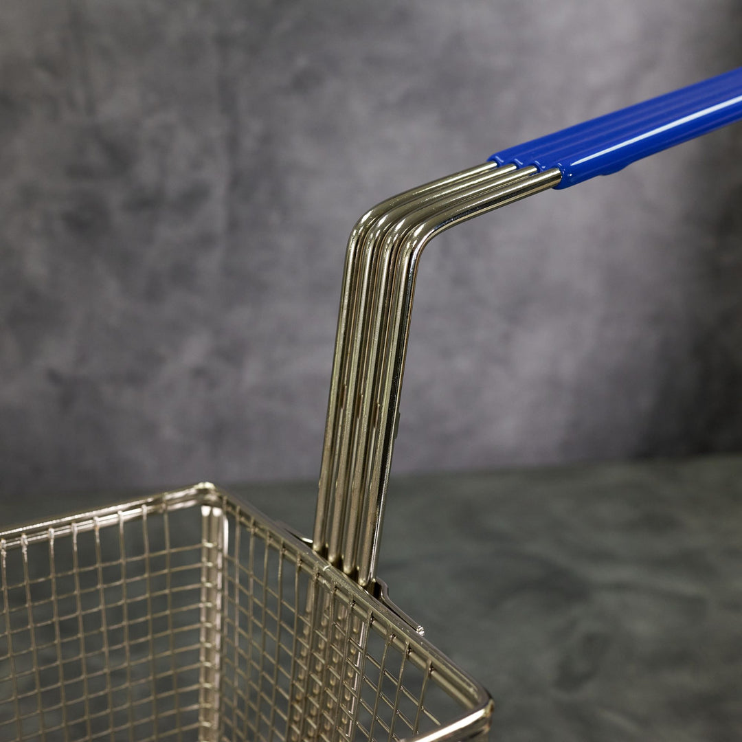 Winco FB-20 Standard Front Hook Fry Basket - Blue Handle
