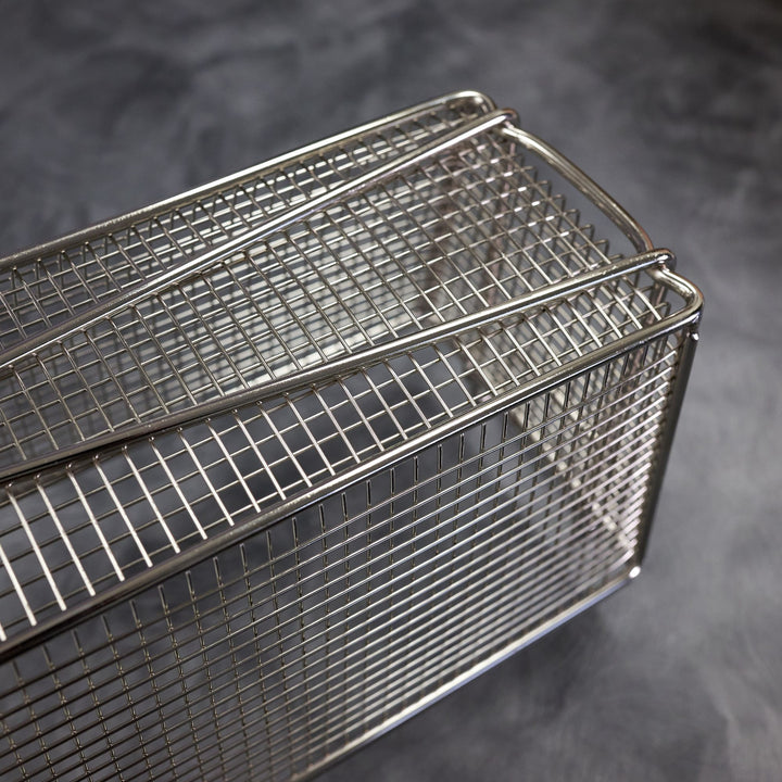 Winco FB-20 Standard Front Hook Fry Basket - Blue Handle