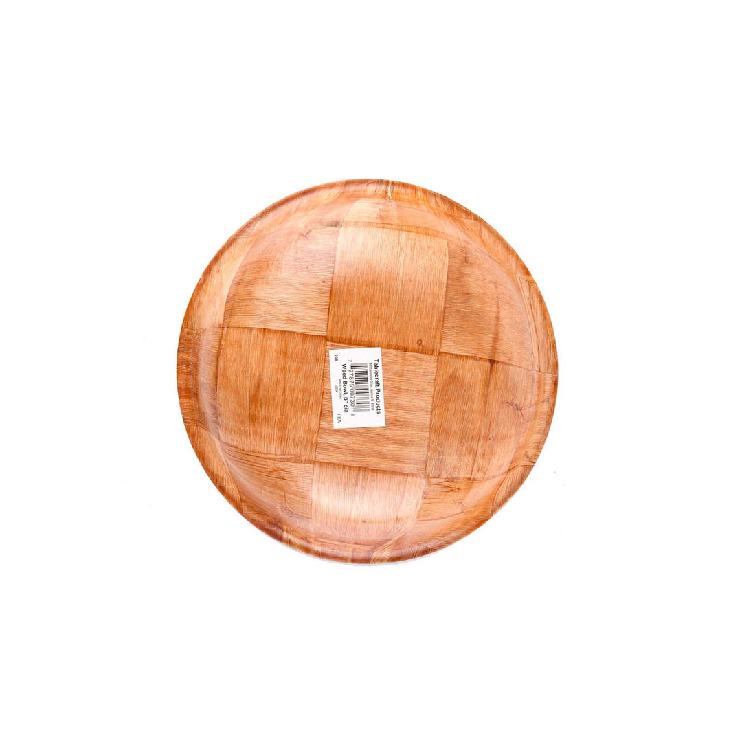 Tablecraft 208 8" Round Woven Wood Bowl