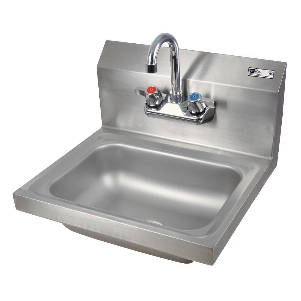 John Boos PBHS-W-1410-P Wall Mount Hand with 4" On Center Sink Faucet