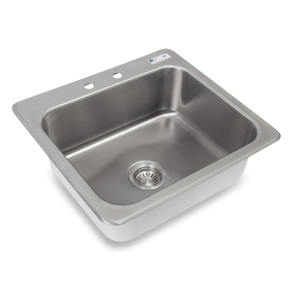 John Boos PB-DISINK282012 Drop-In Deck Mount 12" Deep Commercial Hand Sink with Basket Drain