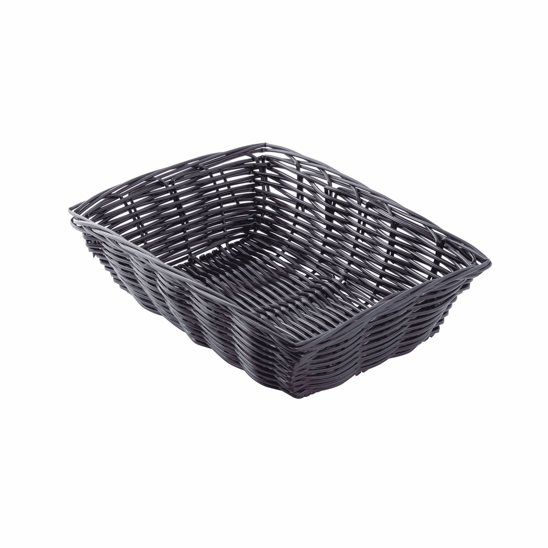 Tablecraft 2472 9X6X2.5 Rectangular Woven Basket Black