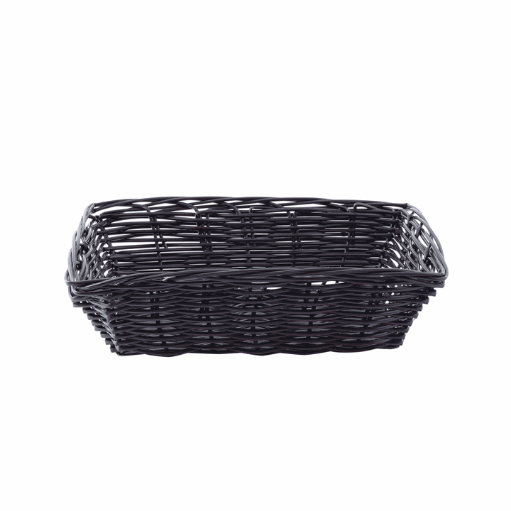 Tablecraft 2472 9X6X2.5 Rectangular Woven Basket Black