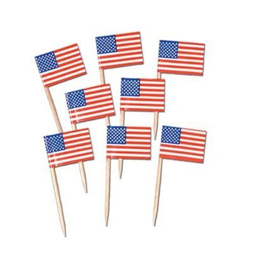 Beistle 2.5" American Flag Picks 50/Pack (60100)