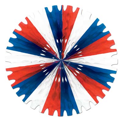 Beistle 25" Red, White and Blue Tissue Fan