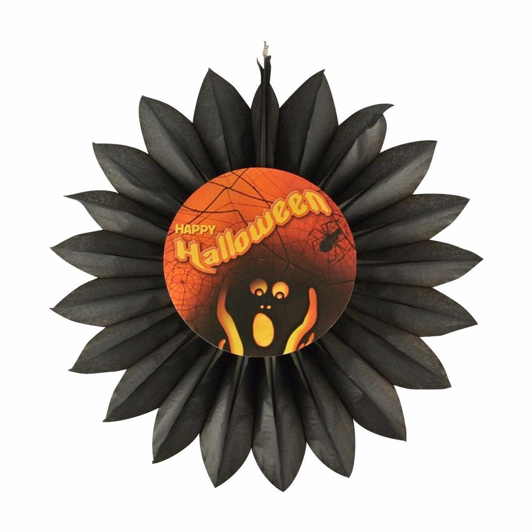 Beistle 27" Black Holloween Spooks Tissue Fan